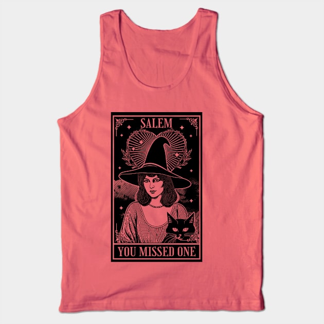 Salem 1692 - You Missed One - Halloween Witch Trials Tarot Card Tank Top by OrangeMonkeyArt